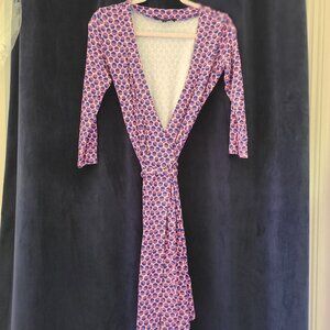 Felicity & Coco Avia True Wrap Dress Sz XS in Bubble Gum Pink and Colbalt Blue